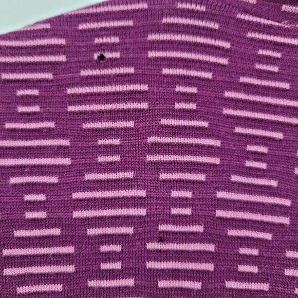 Vintage 60s Trench Coat XL 100% Wool Knit Mod Geometric Print Pearl Button Pink - Picture 10 of 12